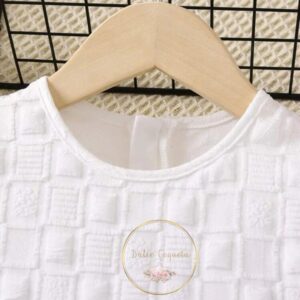 Vestido de manga farol blanco niñas