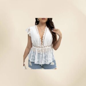 Camisa Con Bordado Y Malla no elasticada